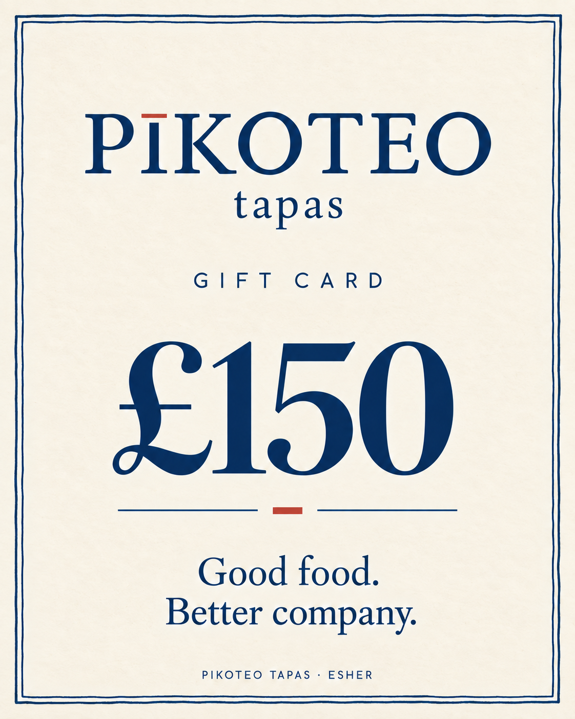 Pikoteo Tapas £150 gift card